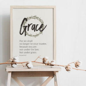 Mẫu thiết kế câu Kinh Thánh treo tường - Rô-ma 6:14 (Tiếng Anh)