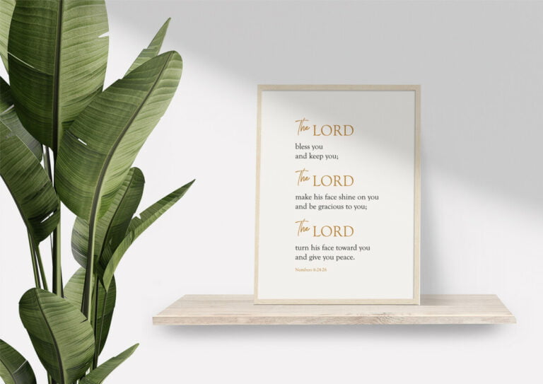 Mẫu thiết kế câu Kinh Thánh treo tường - Dân Số Ký 6:24-26 (Tiếng Anh)