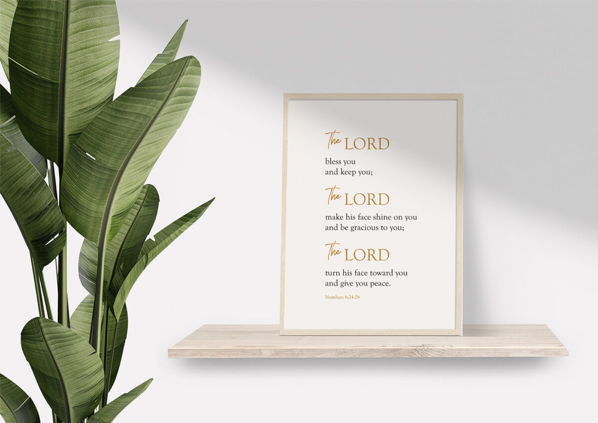 Mẫu thiết kế câu Kinh Thánh treo tường - Dân Số Ký 6:24-26 (Tiếng Anh)