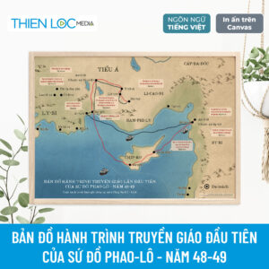 Bản đồ hành trình truyền giáo đầu tiên của sứ đồ Phao-lô (In Canvas)