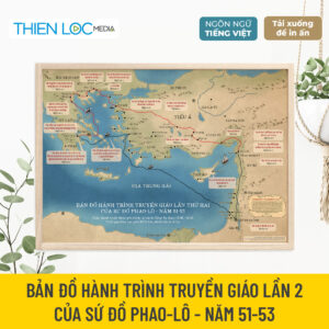 Bản đồ hành trình truyền giáo lần 2 của sứ đồ Phao-lô (Tải xuống để in)