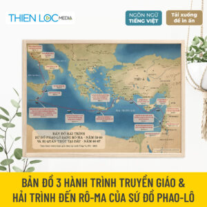 [Combo] - Bản đồ 3 hành trình truyền giáo & hải trình đến Rô-ma của sứ đồ Phao-lô (Tải xuống để in)