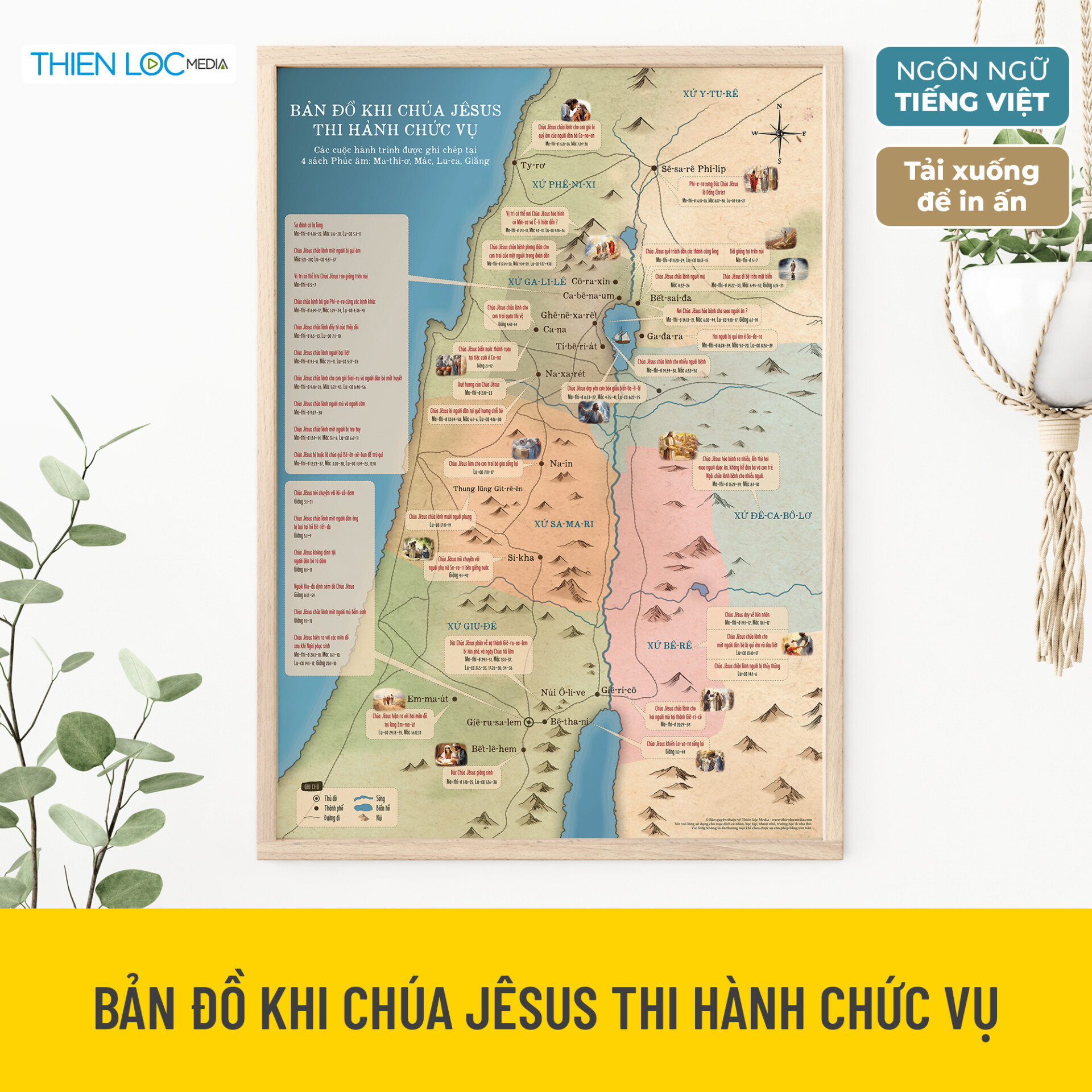 Bản đồ khi Chúa Jêsus thi hành chức vụ (Tải xuống để in)