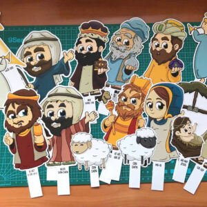 Combo thẻ nhân vật Kinh Thánh câu chuyện Chúa Giáng sinh (tặng kèm bộ sticker)